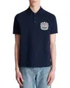 Balmain Emblem Polo Shirt In Blue