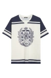 Balmain Emblem Varsity T-shirt In White