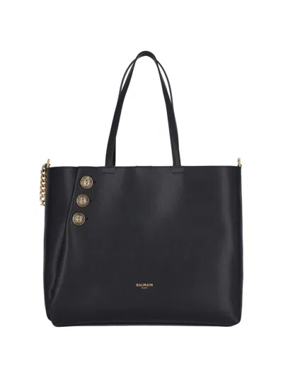 Balmain Emblema Tote Bag In Black