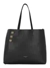 Balmain 'embleme' Black Tote Bag With Embossed Logo Lettering On The Front And Jewel Buttons On The Front