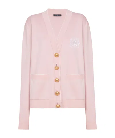 Balmain Emblème-embroidered Knit Cardigan