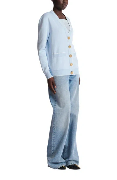BALMAIN BALMAIN EMBLÈME-EMBROIDERED KNIT CARDIGAN