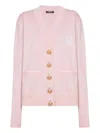 Balmain Silk-cotton Embroidered Cardigan In Pink