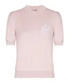 Balmain Silk-cotton Embroidered Knit Top