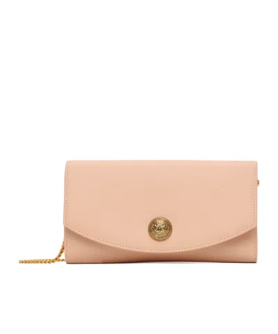 Balmain Emblème Flip Shoulder Bag In Nude