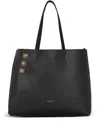 Balmain 'embleme' Black Tote Bag With Embossed Logo Lettering On The Front And Jewel Buttons On The Front In Black