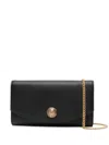 Balmain Chain Strap Leather Wallet In Black