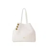 BALMAIN EMBLEME SHOPPER BAG - LEATHER - WHITE