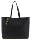 Balmain Embleme Shopper Tote Bag In Smooth Leather In Black