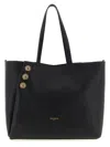 Balmain Embleme Shopper Tote Bag In Smooth Leather In Black