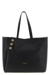Balmain Embleme Shopper Tote Bag In Smooth Leather In Black