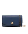 Balmain Leather Clutch Bag In Blue