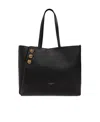 Balmain Embleme Shopper Tote Bag In Smooth Leather In Black