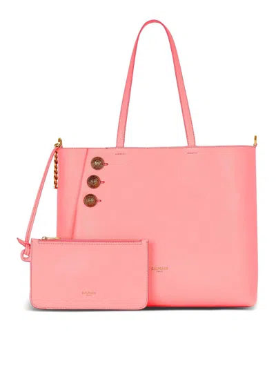 BALMAIN EMBLME LEATHER TOTE BAG