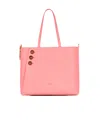 Balmain Emblème Grained Leather Tote Bag In Pink