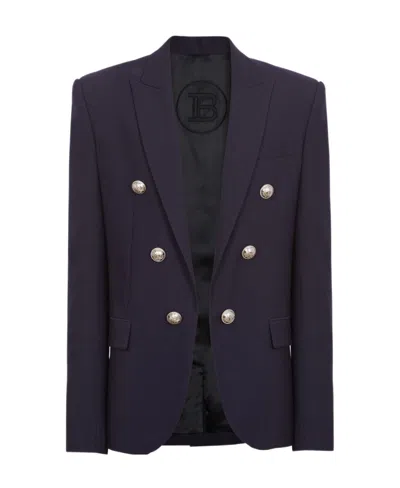 Balmain Embossed-button Detail Blazer In Black