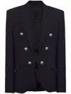 Balmain Embossed-button Detail Blazer In Blau