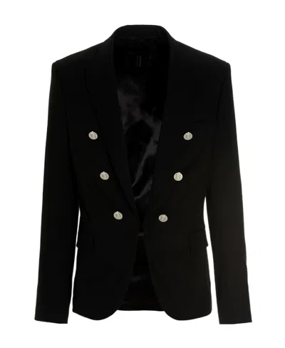 Balmain Embossed-button Detail Jacket In Black