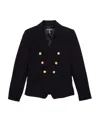 Balmain Embossed-button Double-breasted Blazer In Black