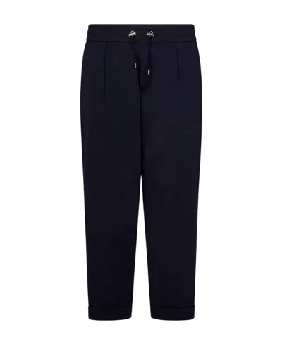 Balmain Embossed-button Drawstring-waist Trousers In Black