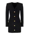 Balmain Women's Long Sleeve Buttoned Tailored Mini Dress In Black
