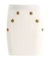 Balmain Knitted Skirt With Buttons Skirts White In White