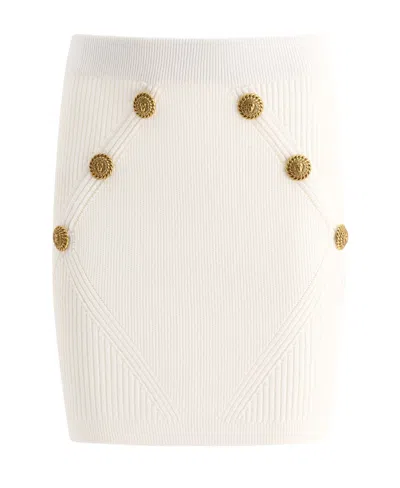 BALMAIN BALMAIN BUTTON DETAILED MINI KNITTED SKIRT