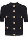 Balmain Black Sweaters With Golden Buttons In Black