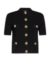 Balmain Buttoned Knitted Cardigan In Black