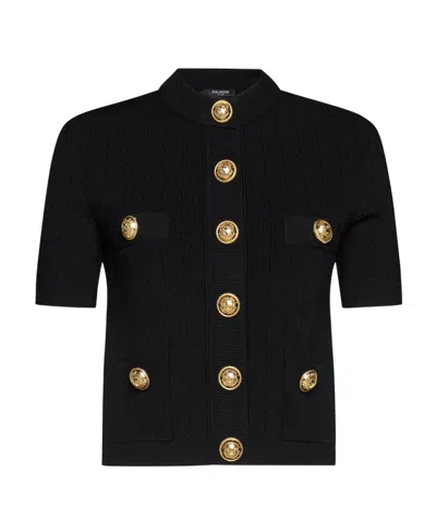 BALMAIN BALMAIN LOGO BUTTON KNITTED SWEATER