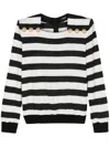 Balmain Striped Jersey Top Women In Black