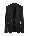 Balmain Six-button Black Wool Blazer In Black