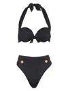 Balmain Embossed-buttons Bikini In 黑色