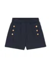 Balmain Embossed-buttons Cotton Shorts In Blue