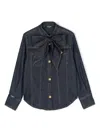 Balmain Embossed-buttons Denim Shirt In Blue