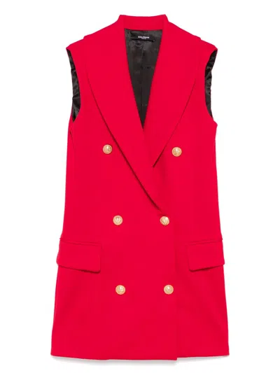 BALMAIN EMBOSSED-BUTTONS DRESS