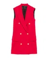 Balmain Embossed-buttons Dress In Red