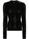 Balmain Embossed-buttons Jumper In Black