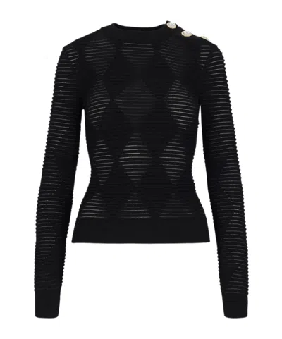 BALMAIN BALMAIN BUTTON-DETAILED KNIT JUMPER