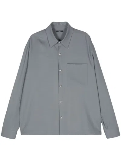 Balmain Embossed-buttons Shirt In Grey