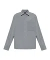 Balmain Embossed-buttons Shirt In Gray