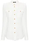 Balmain Embossed-buttons Silk Shirt