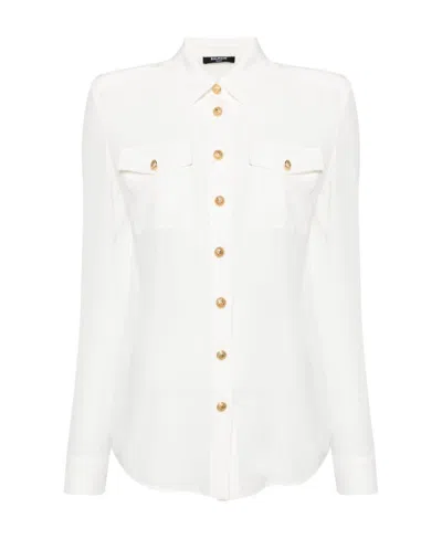 BALMAIN BALMAIN EMBOSSED-BUTTONS LONG SLEEVED SHIRT