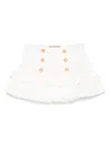 Balmain Embossed-buttons Skirt In White