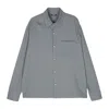 Balmain Embossed-buttons Shirt In Silver Tone