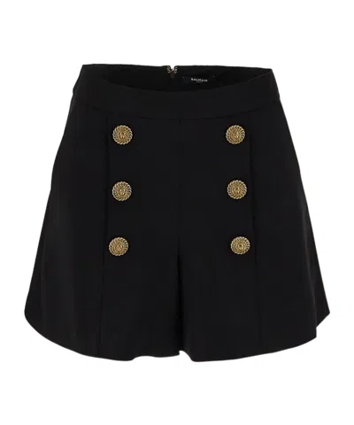 BALMAIN BALMAIN BUTTON EMBELLISHED REAR ZIPPED SHORTS