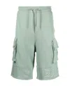 BALMAIN EMBOSSED-LOGO COTTON BERMUDA SHORTS