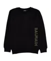 Balmain Embossed-logo Cotton Sweatshirt In Black