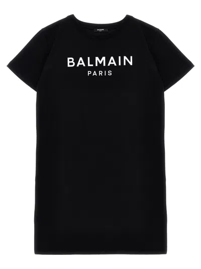 BALMAIN EMBOSSED LOGO DRESS