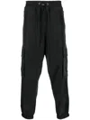 Balmain Embossed-logo Modal-blend Cargo Pants In Black